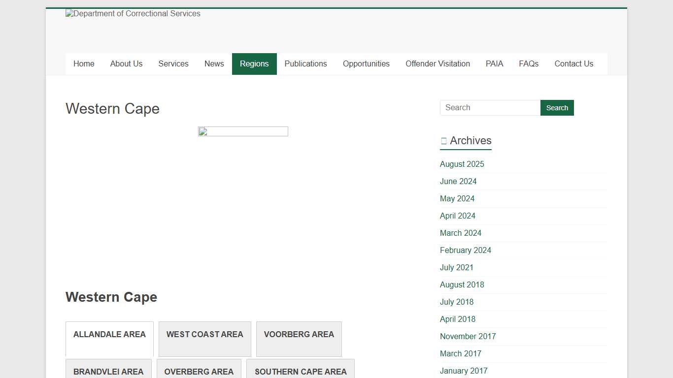 Western Cape – Department of Correctional Services